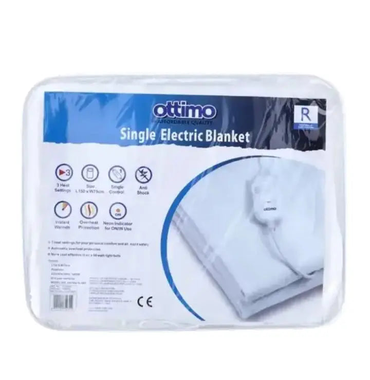 Ottimo Single Electric Blanket 150x75cm Emerald Linen