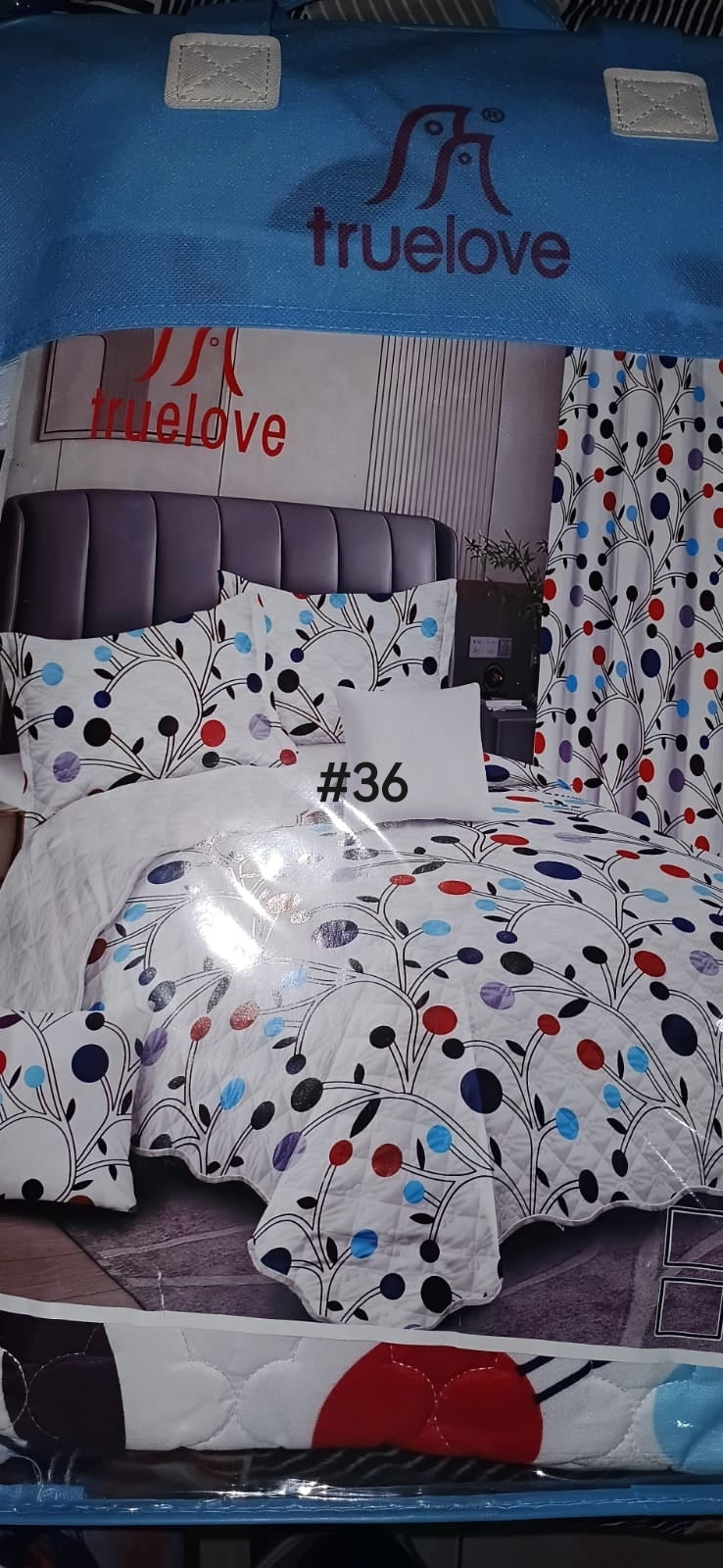 5pc Quilted Bed Spread Unfrilled