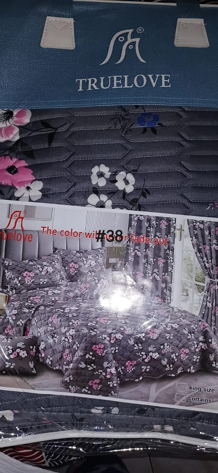 5pc Quilted Bed Spread Unfrilled
