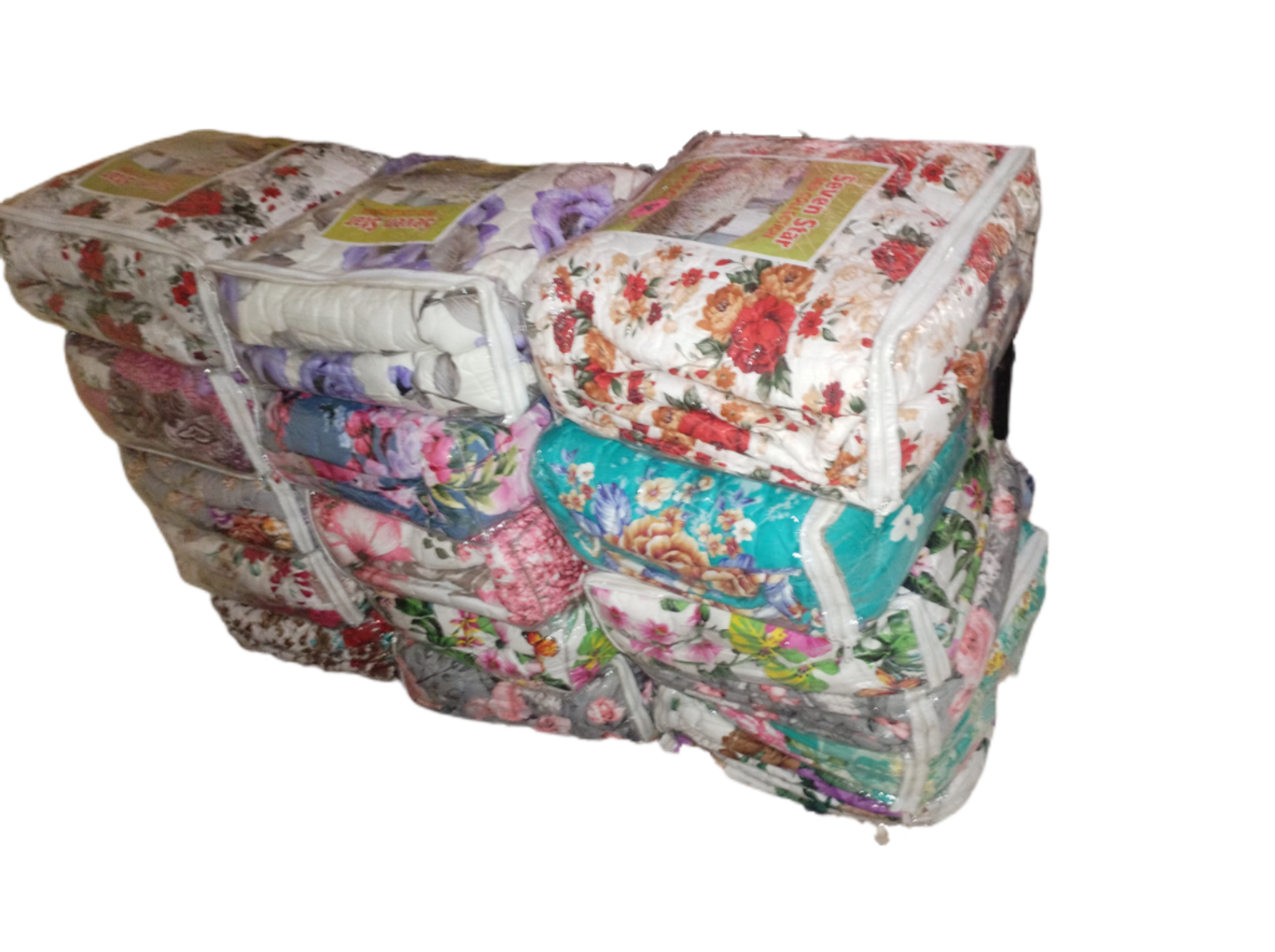 Quilted Comforters Plain & Florals 3pc