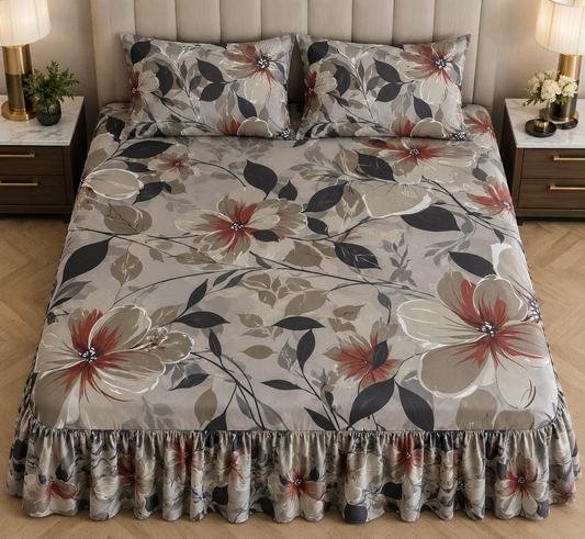 Combo Bed Sheet 2in1 Floral Emerald Linen