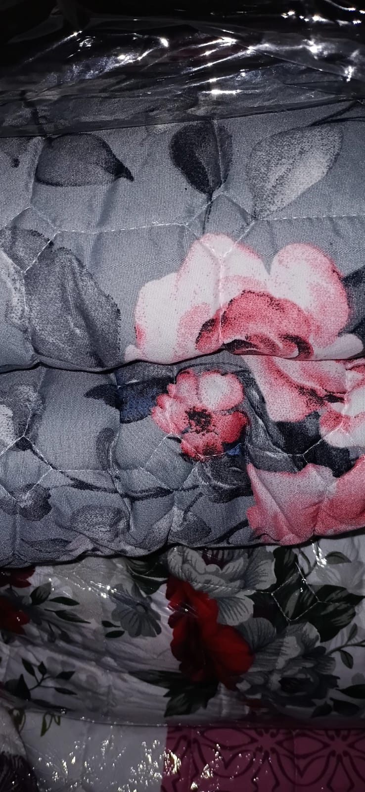 Quilted Comforters Plain & Florals 3pc